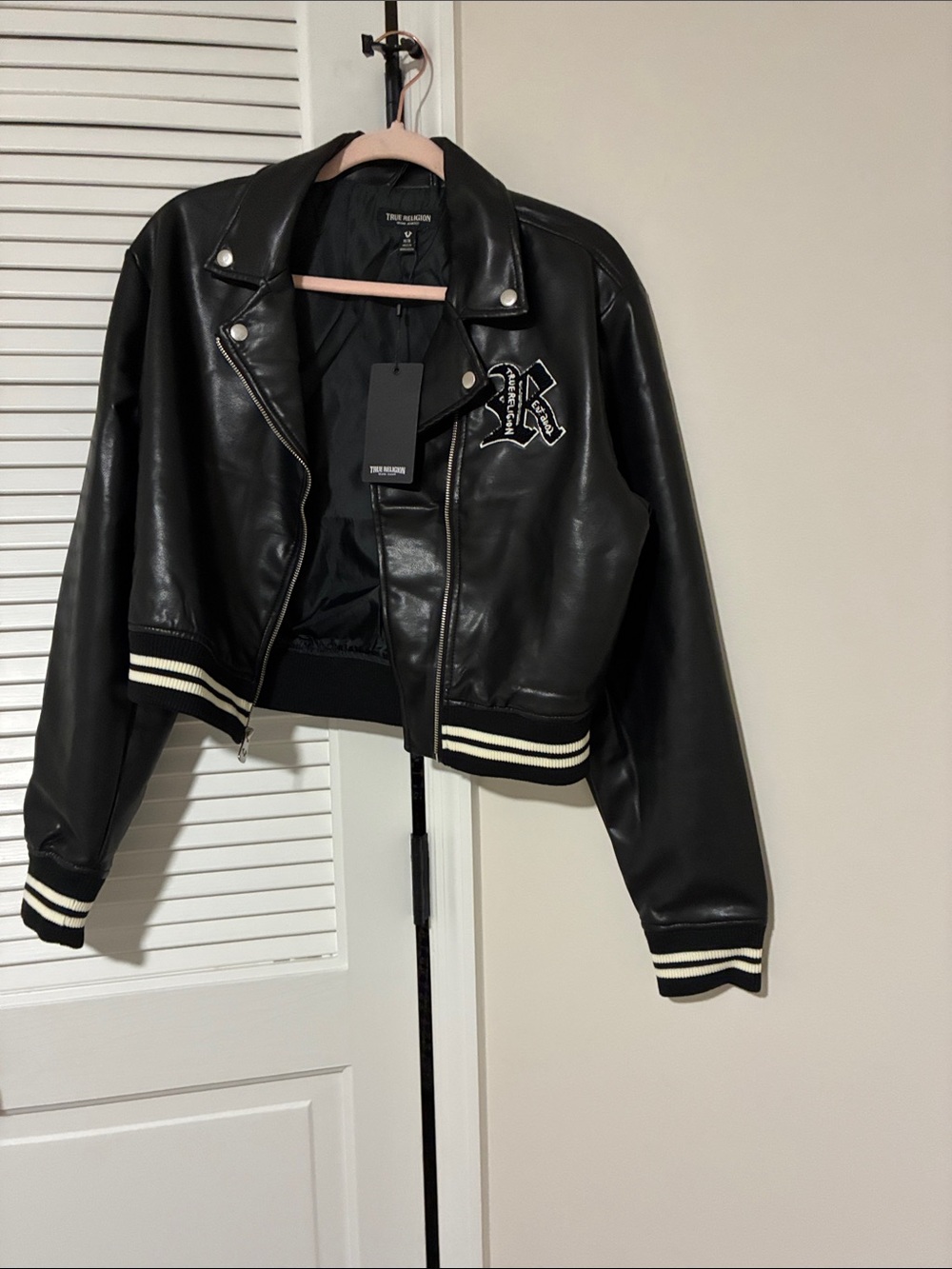 True Religion Moto Pu Bomber Jacket